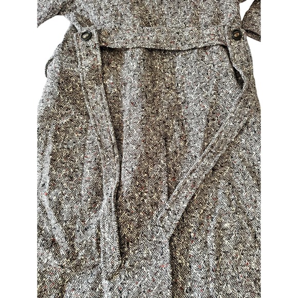 Vintage 60s 70s Mark V Tweed Alpaca Blend Over Coat Faux Fur Collar Sz S - Picture 10 of 10